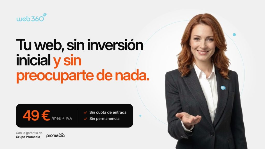 Pack Web360 de Grupo Promedia: web por cuota mensual todo incluido