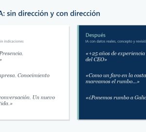 Algunos textos de la web de Lítore, antes y después. Los dos son de IA.